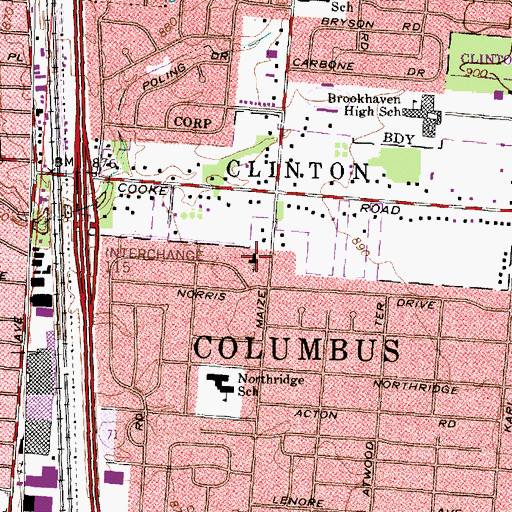 Topographic Map of Maize Manor United Methodist Church, OH