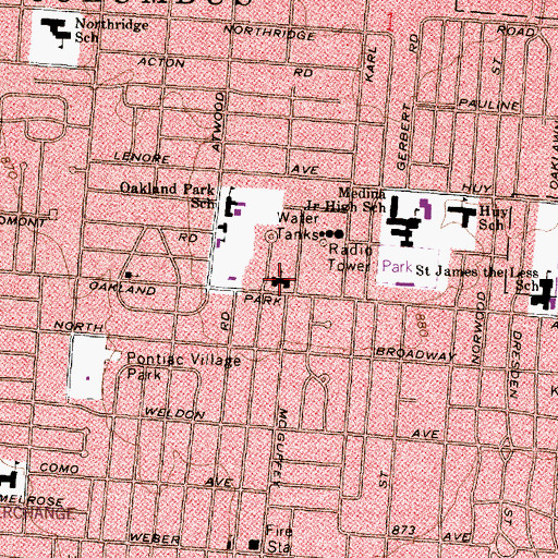 Topographic Map of Linden Lutheran Church, OH