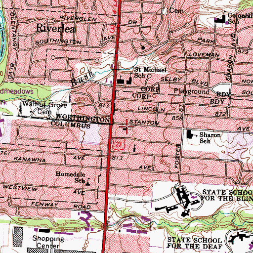 Topographic Map of Gethsemane Lutheran Church, OH