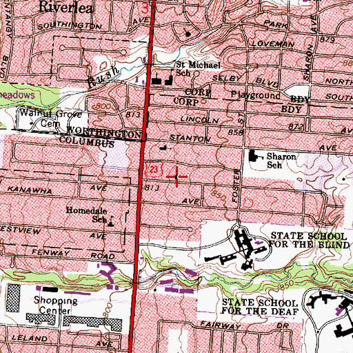 Topographic Map of North Baptist Church, OH