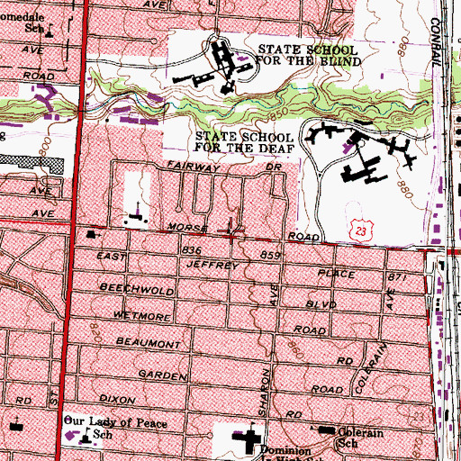Topographic Map of Beechwold Church of Christ, OH