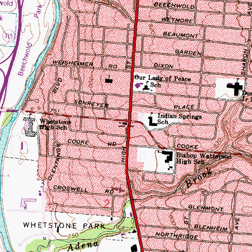 Topographic Map of Maple Grove United Methodist Church, OH