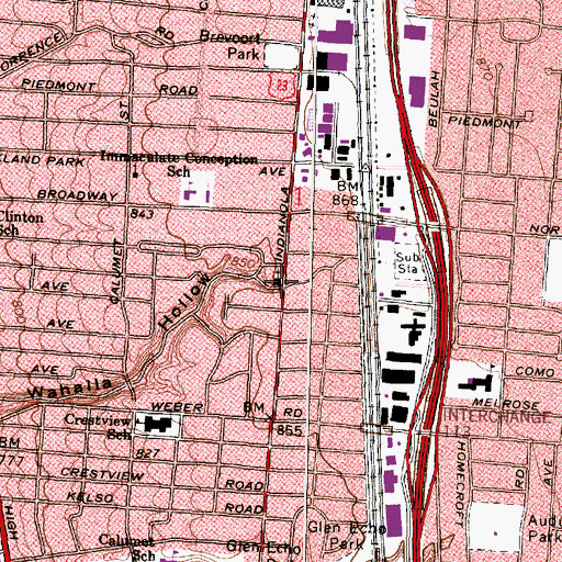 Topographic Map of Saint Anns Church, OH