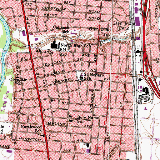 Topographic Map of Reorganized Church of Jesus Christ of Latter Day Saints, OH
