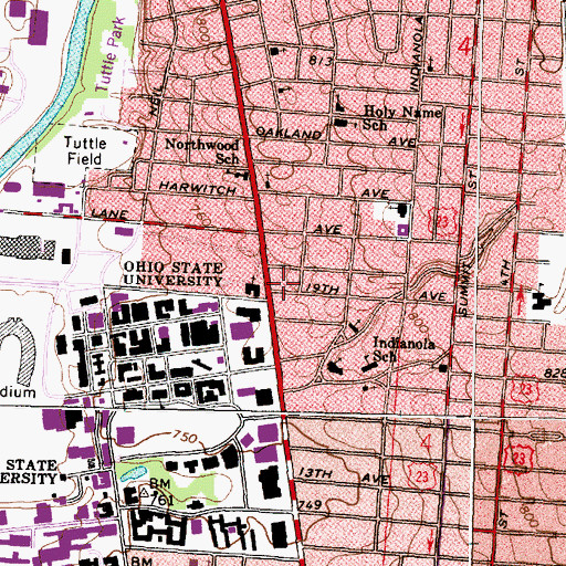 Topographic Map of Ohio Stater Mall Shopping Center, OH