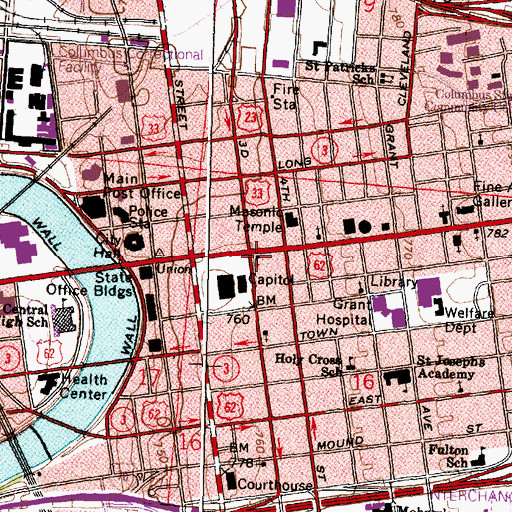 Topographic Map of Trinity Episcopal Church, OH