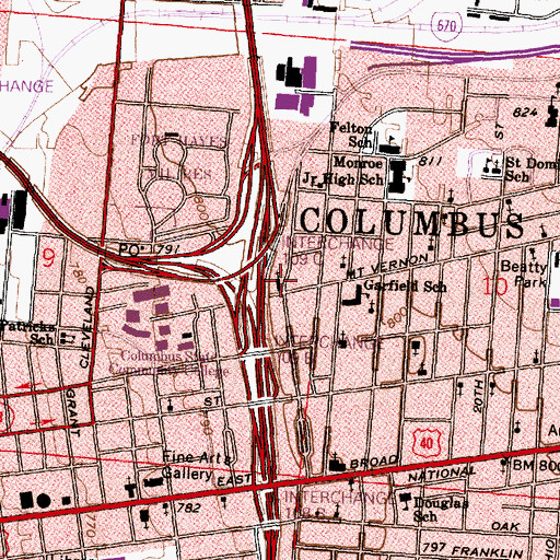 Topographic Map of Shiloh Baptist Church, OH