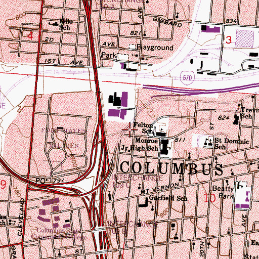 Topographic Map of Apostolic Glorious Church, OH