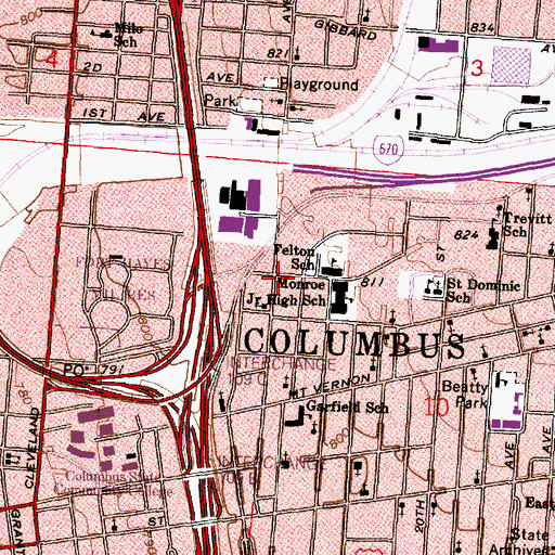 Topographic Map of Freewill Pentecostal Holiness Church of Christ, OH