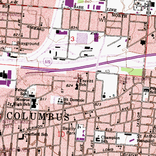 Topographic Map of Calvary Tremont Baptist Church, OH