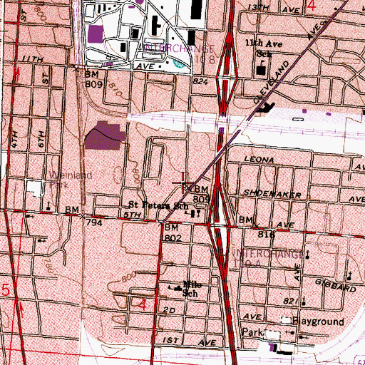 Topographic Map of Consolidated Baptist Church, OH