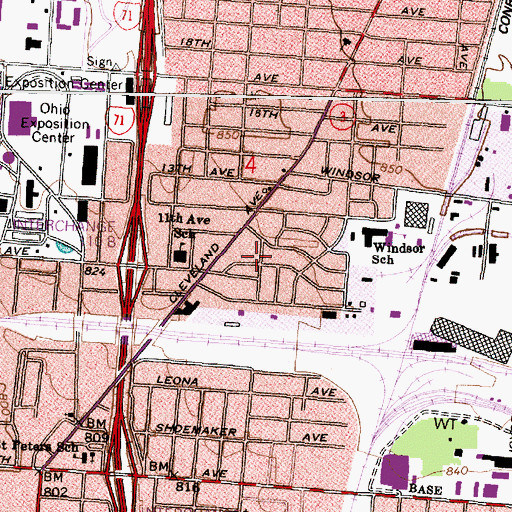 Topographic Map of Eliezer Church of Our Lord Jesus Christ, OH