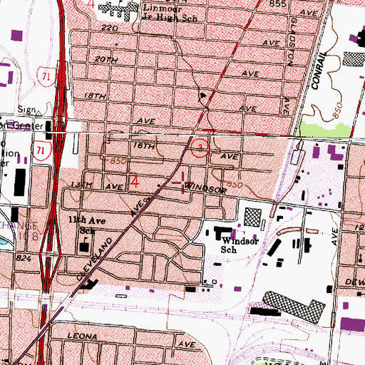 Topographic Map of Mount Herman Baptist Church (historical), OH
