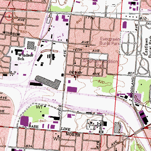 Topographic Map of Mount Zion Missionary Baptist Church, OH