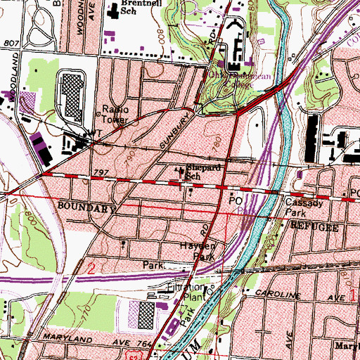 Topographic Map of Shepard United Methodist Church, OH