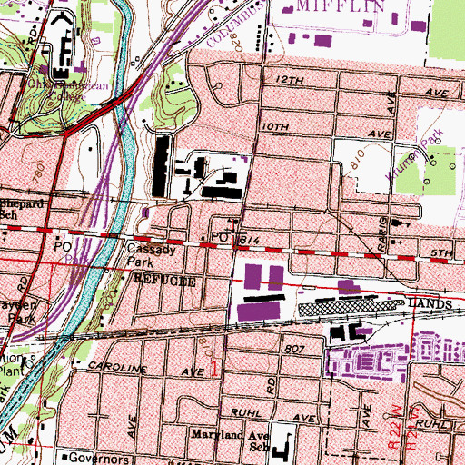 Topographic Map of Saint Thomas the Apostle Roman Catholic Church, OH