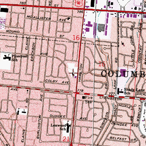 Topographic Map of Reformation Lutheran Church, OH