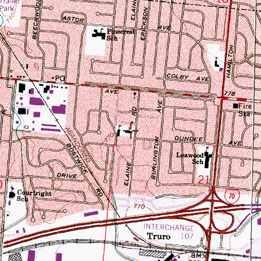 Topographic Map of Saint Philip the Apostle Church, OH