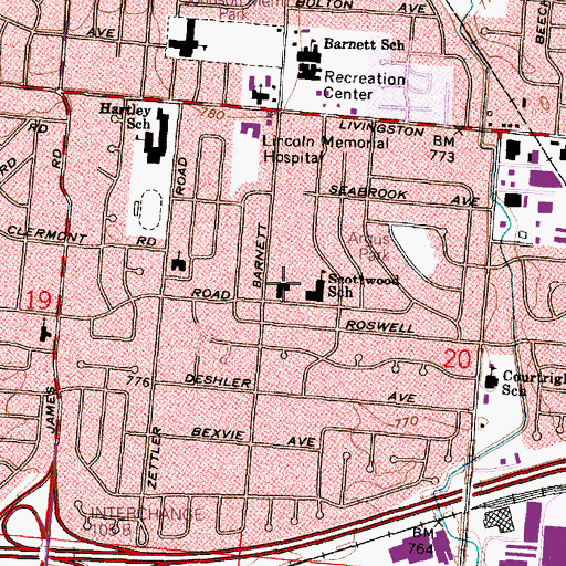 Topographic Map of Scottwood Community Church, OH