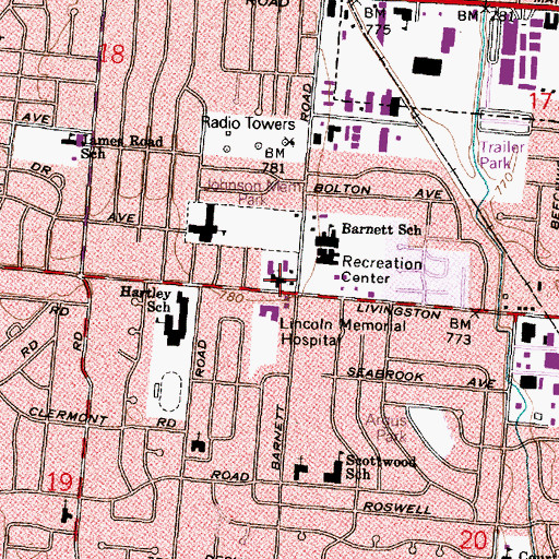 Topographic Map of Southeast Christian Church, OH