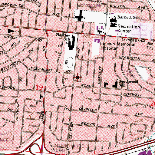 Topographic Map of Christ United Methodist Church, OH