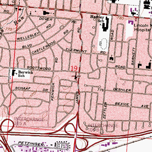 Topographic Map of Redeemer Lutheran Church, OH
