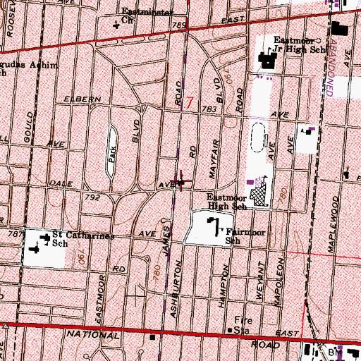 Topographic Map of Fairmoor Presbyterian Church, OH