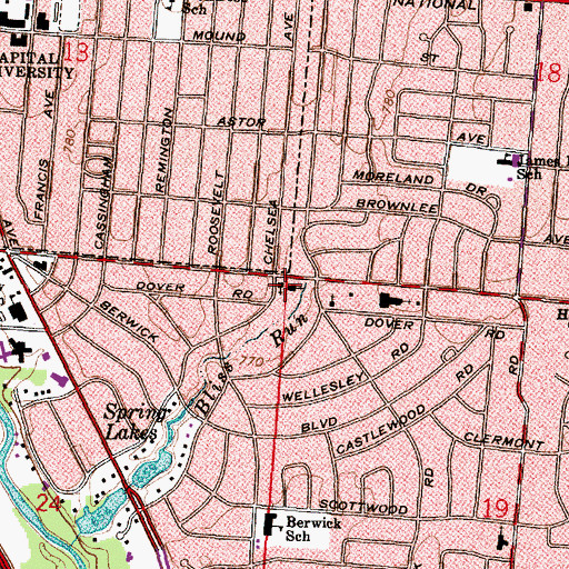 Topographic Map of Brookwood Presbyterian Church, OH