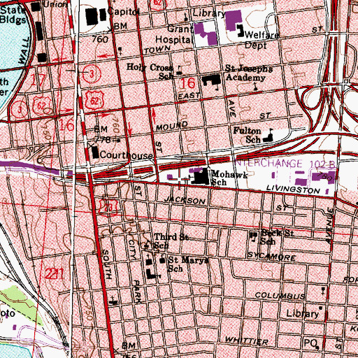 Topographic Map of Livingston United Methodist Church, OH