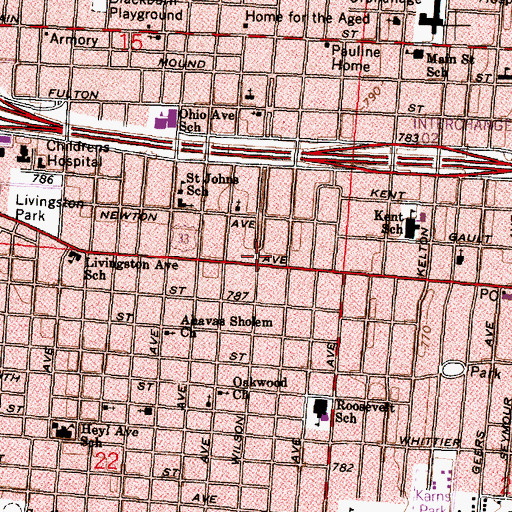Topographic Map of Bethany Christian Church, OH