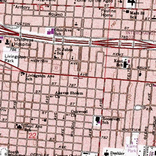 Topographic Map of Renascent Missionary Arch Pentecostal Church, OH