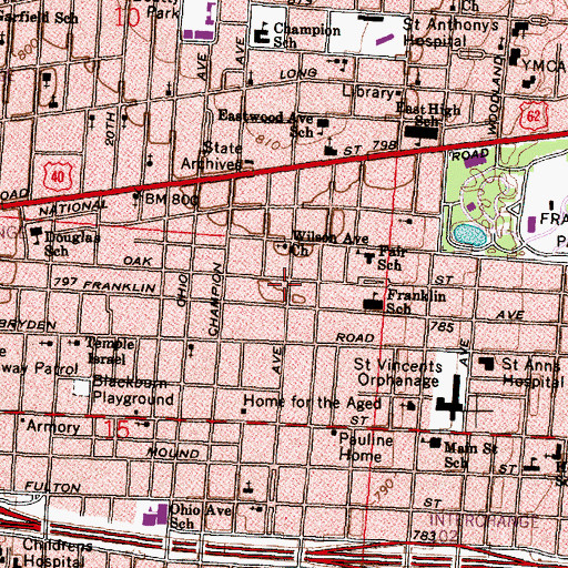 Topographic Map of Divine Refuge Church of Christ, OH