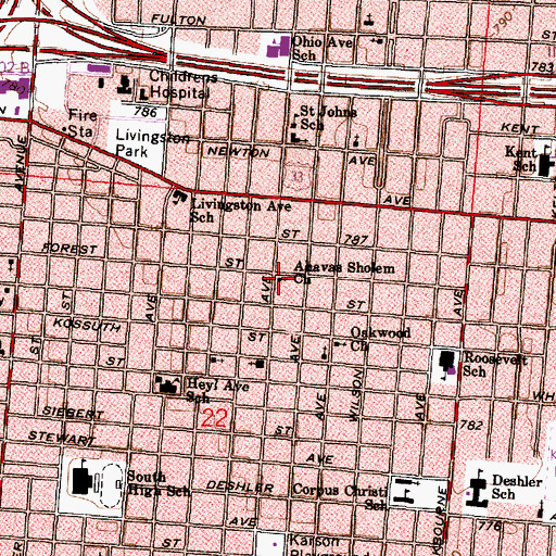 Topographic Map of Ebenezer Apostolic Faith Church, OH