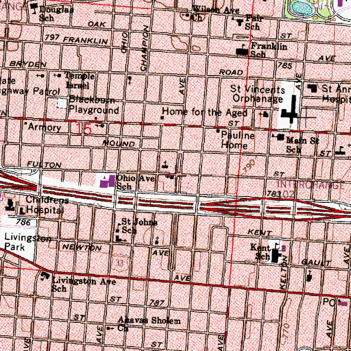 Topographic Map of Zion Hill Baptist Church, OH