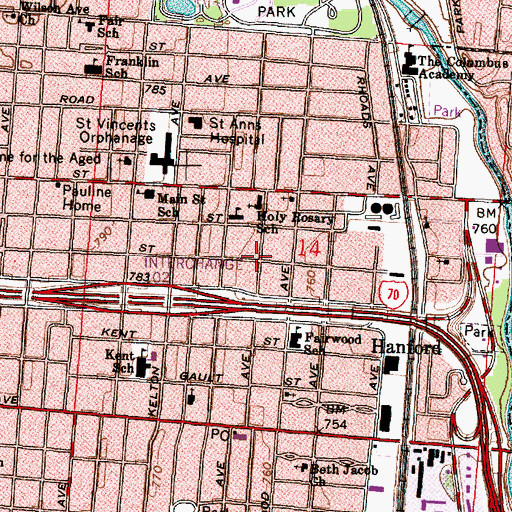 Topographic Map of Gospel Lighthouse Church, OH