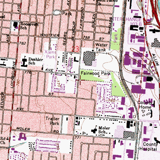 Topographic Map of Liberty Hill Baptist Church, OH