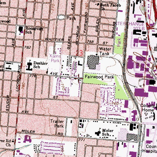 Topographic Map of Southeast Apostolic Mission, OH