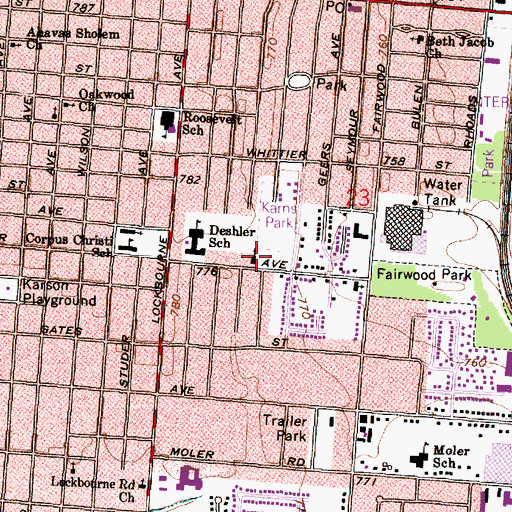 Topographic Map of Apostolic Christian Church, OH