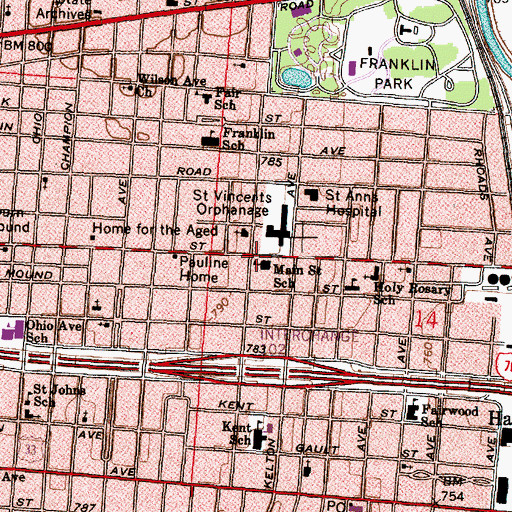 Topographic Map of New Genesis Baptist Church, OH