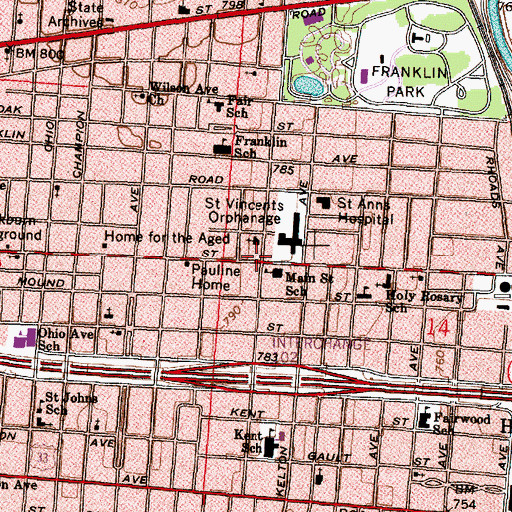 Topographic Map of Order of Service Church, OH