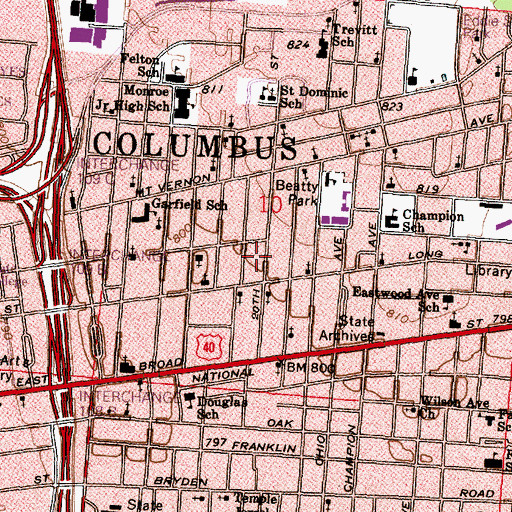 Topographic Map of Church of Universal Forces, OH