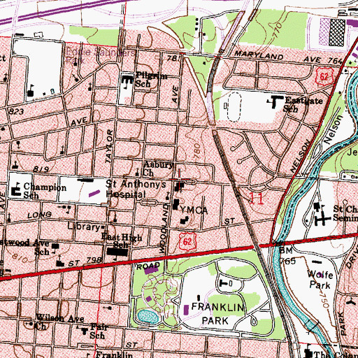 Topographic Map of Saint Philips Episcopal Church, OH