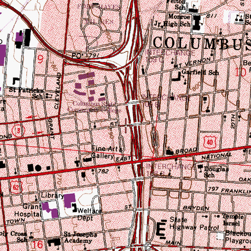 Topographic Map of Saint Paul African Methodist Episcopal Church, OH
