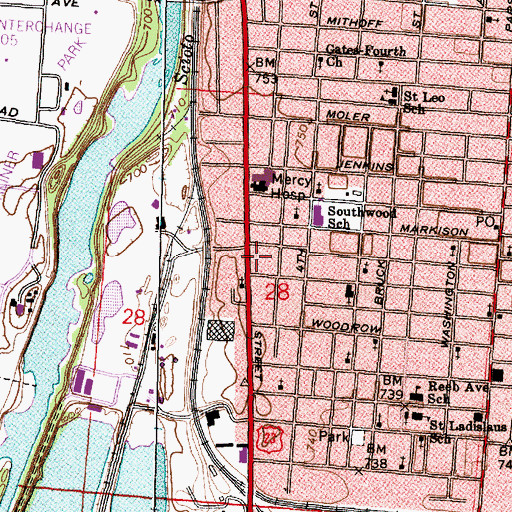Topographic Map of Power of Faith Baptist Church, OH