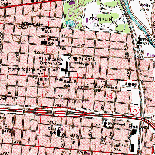 Topographic Map of Crusade Bible Fellowship Church, OH
