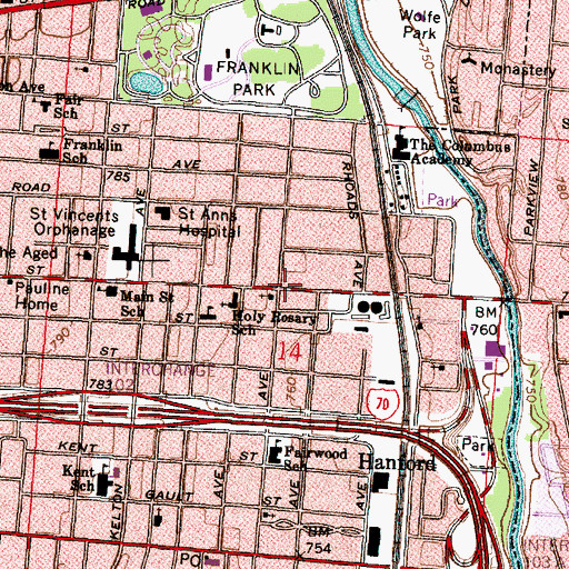 Topographic Map of Christ Missionary Baptist Church, OH