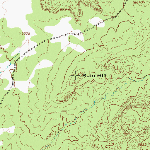 Topographic Map of Ruin Hill, AZ