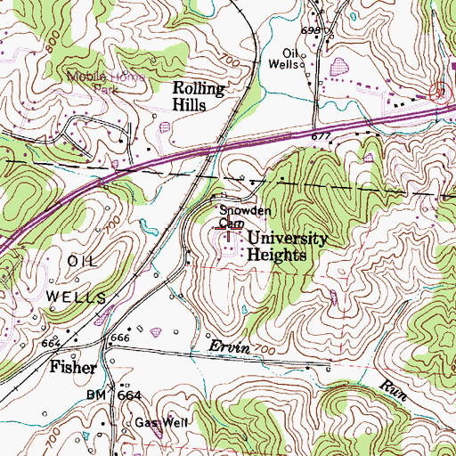 Topographic Map of University Heights, OH