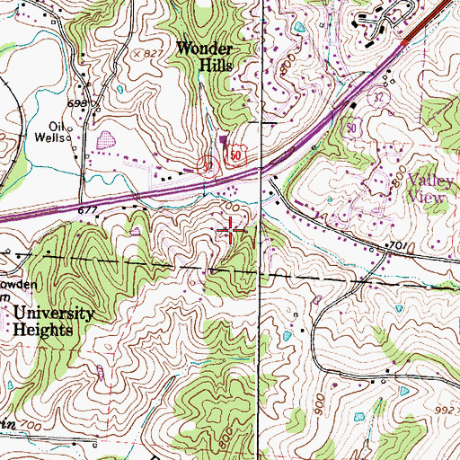 Topographic Map of Pine Grove Heights, OH