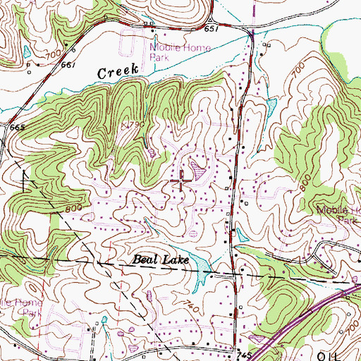 Topographic Map of Highland Park Estates, OH